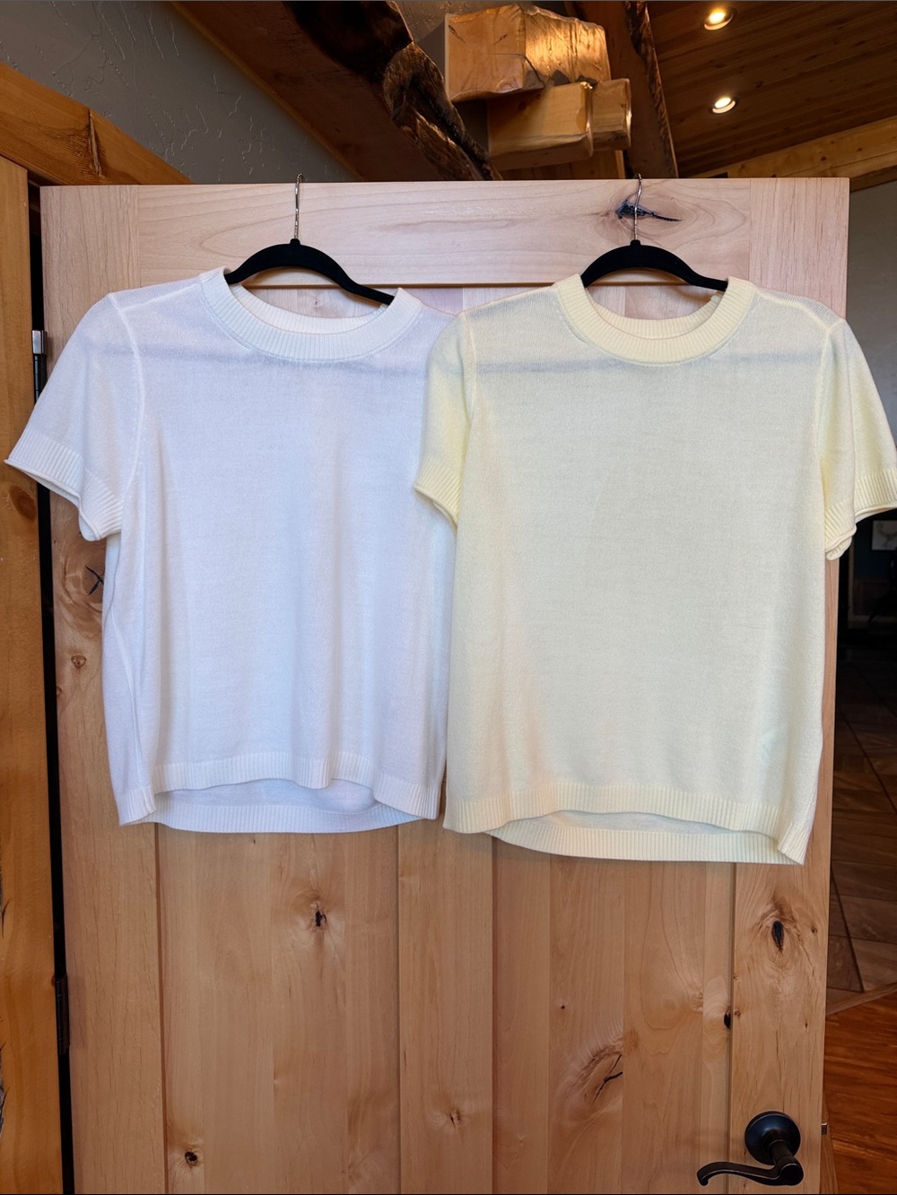 Edited x Hunter McGrady Short Sleeve Sweater Bundle, M White & Butter Yellow